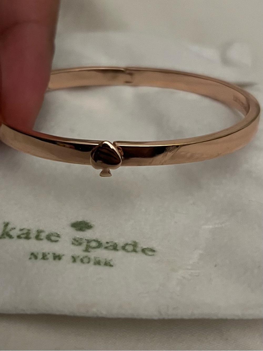 kate spade Rose Gold Slim Spade Bangle Bracelet